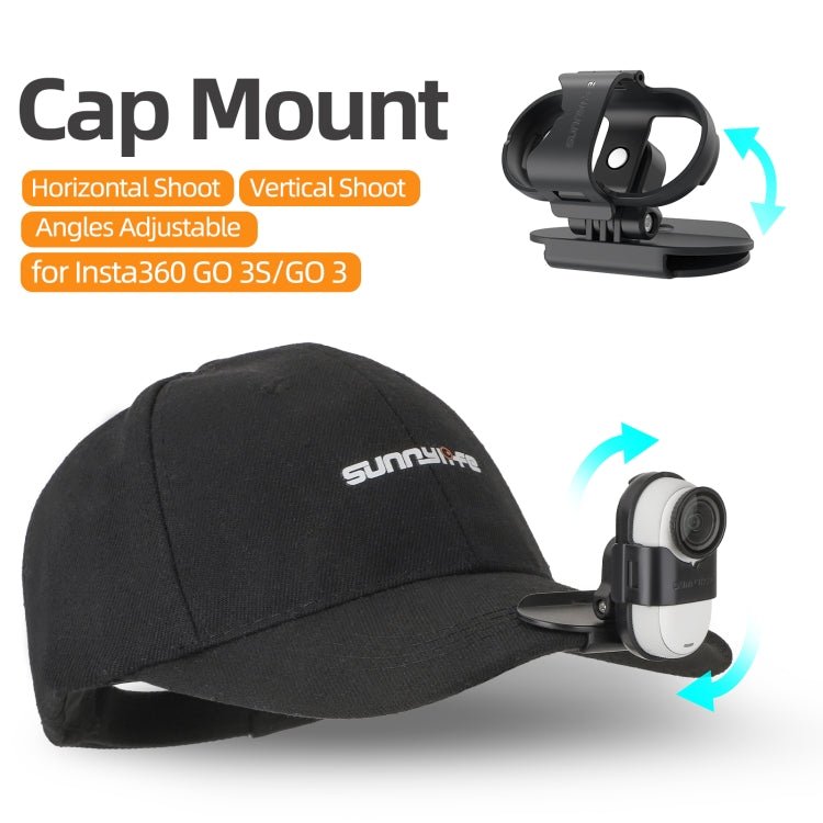 For Insta360 GO3 / GO 3S Sunnylife Baseball Hat Clip Mount Baseball Cap Clamp Quick Release Mount Camera POV Vlog Holder, Baseball Hat Clip - ORIWHIZDJI & Insta360 AccessoriesInsta360 GO SeriesMounts