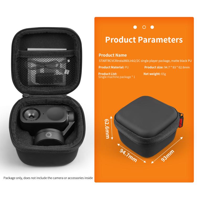 For Insta360 Link 2 / 2C / 2 Pro STARTRC Mini Portable Body Diamond Texture PU Storage Bag, For Insta360 Link 2 - ORIWHIZDJI & Insta360 AccessoriesOther Insta360 AccessoriesSTARTRC