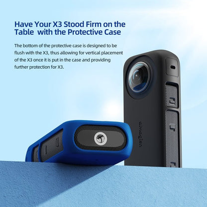 For Insta360 X3 AMagisn Body Silicone Protective Cover, Body+Lens Case (Black), Body+Lens Case (Blue), Body Case (black), Body Case (Blue), Lens Case (Black), Lens Case (Blue) - ORIWHIZaMagisnDJI & Insta360 AccessoriesInsta360 X Series