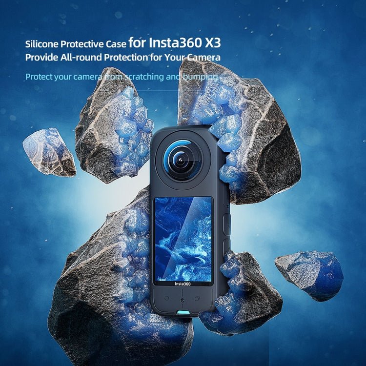 For Insta360 X3 AMagisn Body Silicone Protective Cover, Body+Lens Case (Black), Body+Lens Case (Blue), Body Case (black), Body Case (Blue), Lens Case (Black), Lens Case (Blue) - ORIWHIZaMagisnDJI & Insta360 AccessoriesInsta360 X Series