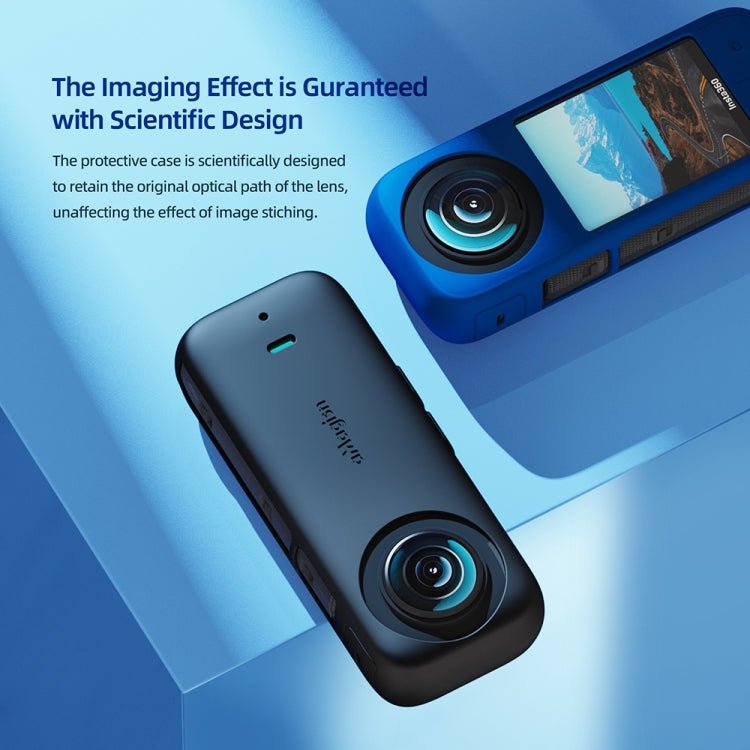 For Insta360 X3 AMagisn Body Silicone Protective Cover, Body+Lens Case (Black), Body+Lens Case (Blue), Body Case (black), Body Case (Blue), Lens Case (Black), Lens Case (Blue) - ORIWHIZaMagisnDJI & Insta360 AccessoriesInsta360 X Series