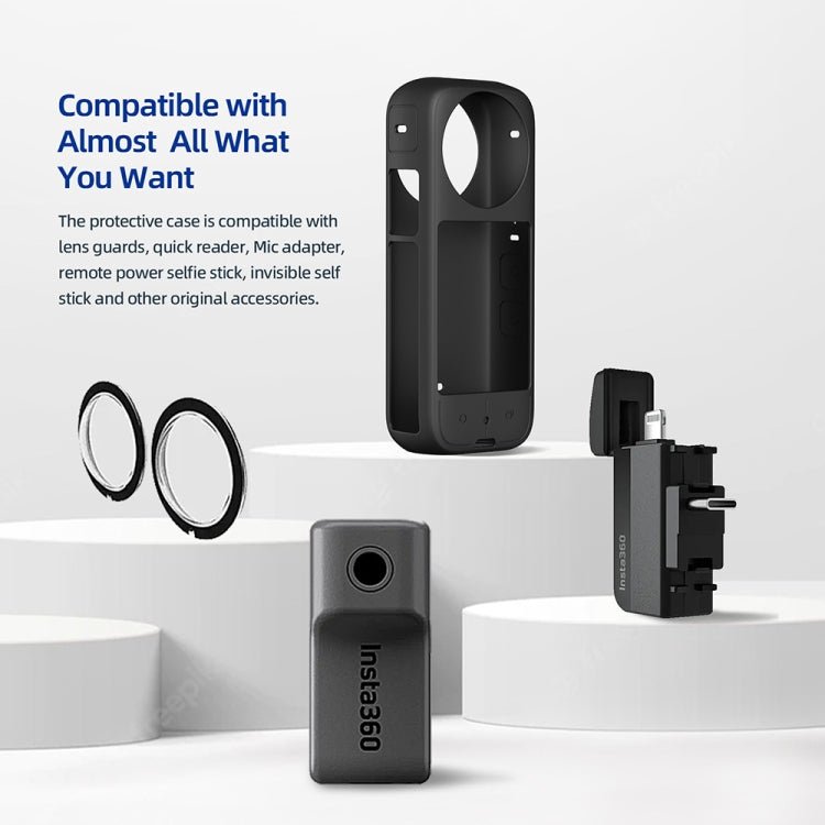 For Insta360 X3 AMagisn Body Silicone Protective Cover, Body+Lens Case (Black), Body+Lens Case (Blue), Body Case (black), Body Case (Blue), Lens Case (Black), Lens Case (Blue) - ORIWHIZaMagisnDJI & Insta360 AccessoriesInsta360 X Series