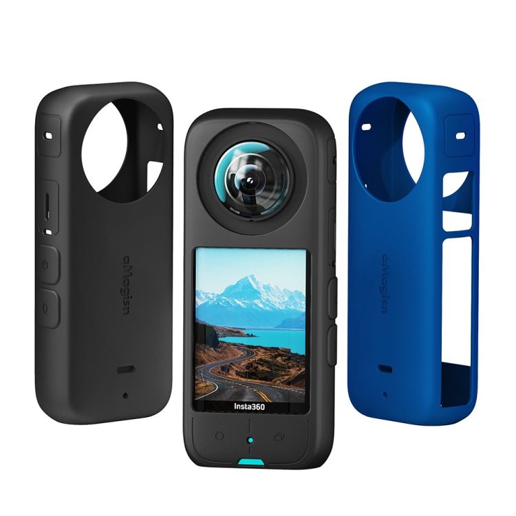 For Insta360 X3 AMagisn Body Silicone Protective Cover, Body+Lens Case (Black), Body+Lens Case (Blue), Body Case (black), Body Case (Blue), Lens Case (Black), Lens Case (Blue) - ORIWHIZaMagisnDJI & Insta360 AccessoriesInsta360 X Series