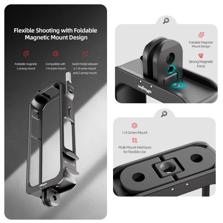 For Insta360 X3 AMagisn Metal Rabbit Cage Protective Frame Accessories, With Lens Cover, Only Cage - ORIWHIZaMagisnDJI & Insta360 AccessoriesInsta360 X Series