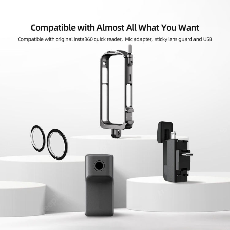 For Insta360 X3 AMagisn Metal Rabbit Cage Protective Frame Accessories, With Lens Cover, Only Cage - ORIWHIZaMagisnDJI & Insta360 AccessoriesInsta360 X Series