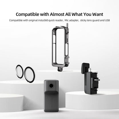 For Insta360 X3 AMagisn Metal Rabbit Cage Protective Frame Accessories, With Lens Cover, Only Cage - ORIWHIZaMagisnDJI & Insta360 AccessoriesInsta360 X Series