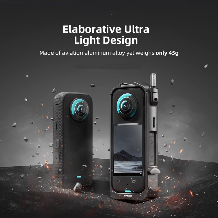 For Insta360 X3 AMagisn Metal Rabbit Cage Protective Frame Accessories, With Lens Cover, Only Cage - ORIWHIZaMagisnDJI & Insta360 AccessoriesInsta360 X Series