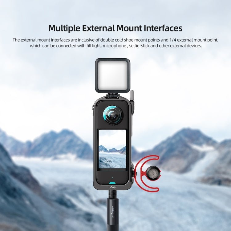 For Insta360 X3 AMagisn Metal Rabbit Cage Protective Frame Accessories, With Lens Cover, Only Cage - ORIWHIZaMagisnDJI & Insta360 AccessoriesInsta360 X Series
