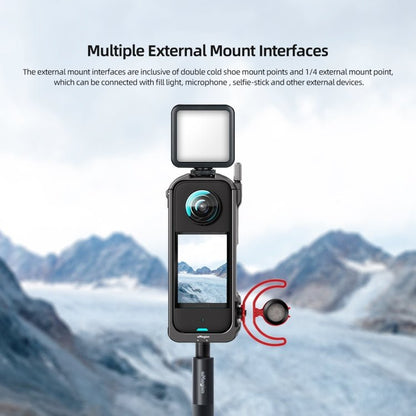 For Insta360 X3 AMagisn Metal Rabbit Cage Protective Frame Accessories, With Lens Cover, Only Cage - ORIWHIZaMagisnDJI & Insta360 AccessoriesInsta360 X Series