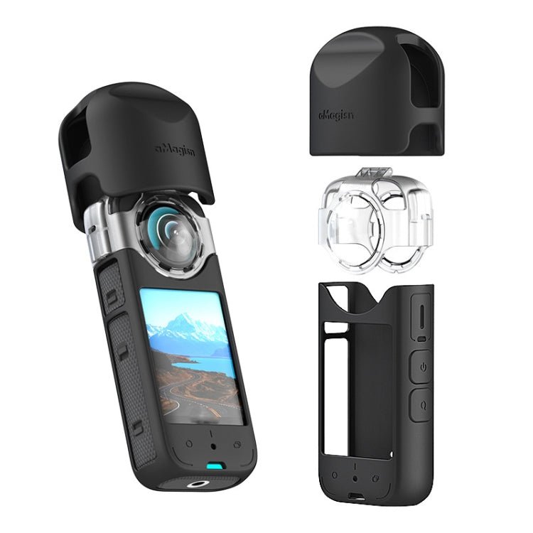 For Insta360 X3 AMagisn Protective Camera Accessories, Lens Guard, Silicone Case, Lens Guard+Case - ORIWHIZaMagisnDJI & Insta360 AccessoriesInsta360 X Series