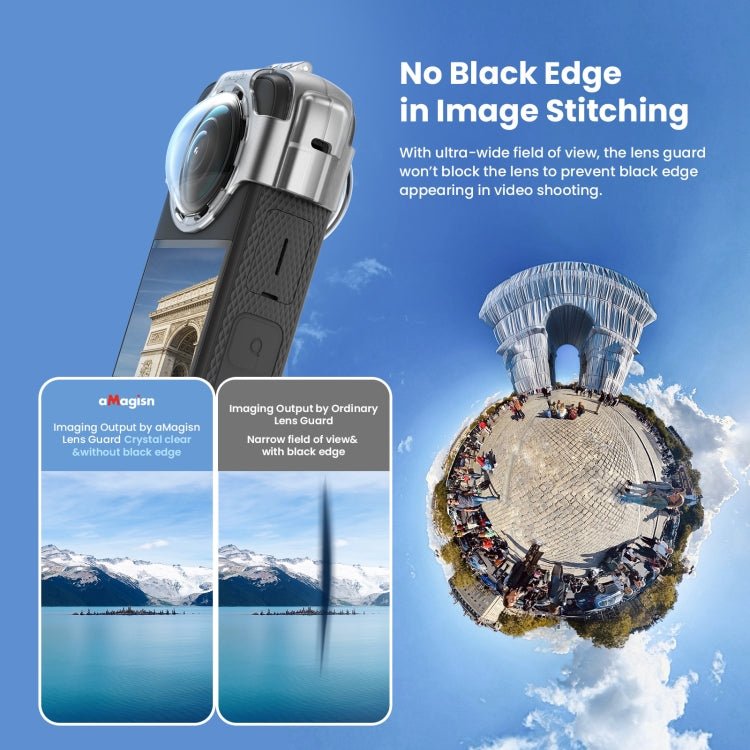 For Insta360 X3 AMagisn Protective Camera Accessories, Lens Guard, Silicone Case, Lens Guard+Case - ORIWHIZaMagisnDJI & Insta360 AccessoriesInsta360 X Series