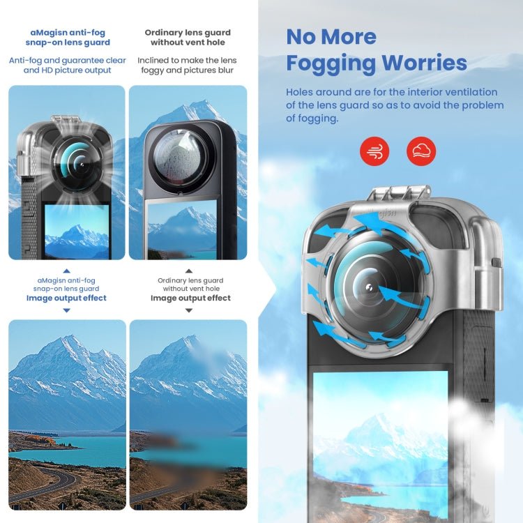 For Insta360 X3 AMagisn Protective Camera Accessories, Lens Guard, Silicone Case, Lens Guard+Case - ORIWHIZaMagisnDJI & Insta360 AccessoriesInsta360 X Series