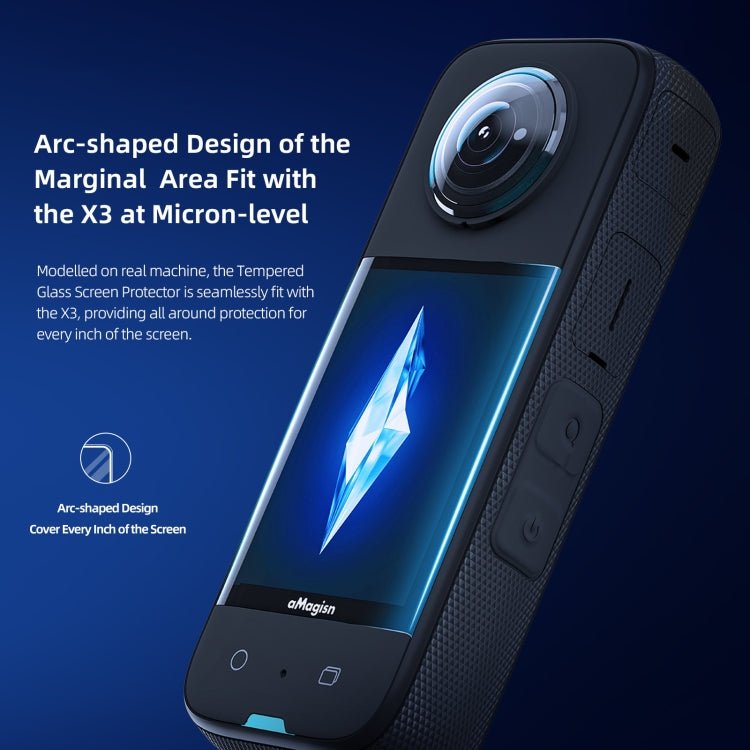For Insta360 X3 aMagisn Screen Tempered Film Protection Sports Camera Accessories, 1set, 2sets - ORIWHIZaMagisnDJI & Insta360 AccessoriesInsta360 X Series