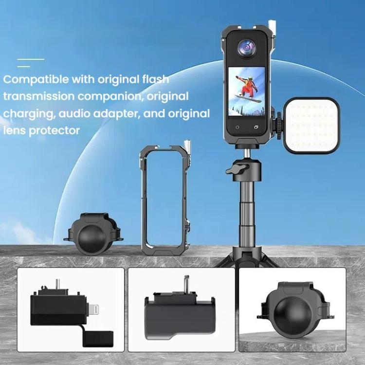 For Insta360 X3 HEPAIL AC62 Metal Rabbit Cage Magnetic Suction Horizontal Vertical Protective Frame, AC62 - ORIWHIZDJI & Insta360 AccessoriesHEPAILInsta360 X Series