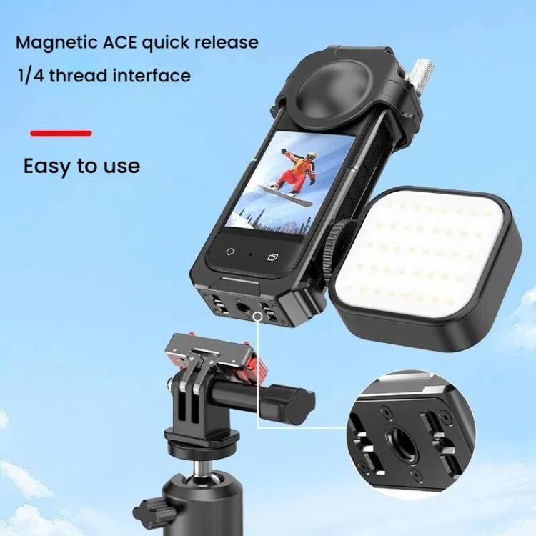 For Insta360 X3 HEPAIL AC62 Metal Rabbit Cage Magnetic Suction Horizontal Vertical Protective Frame, AC62 - ORIWHIZDJI & Insta360 AccessoriesHEPAILInsta360 X Series