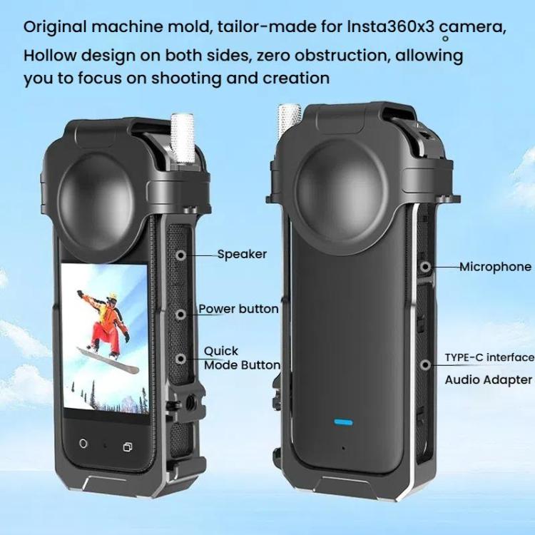 For Insta360 X3 HEPAIL AC62 Metal Rabbit Cage Magnetic Suction Horizontal Vertical Protective Frame, AC62 - ORIWHIZDJI & Insta360 AccessoriesHEPAILInsta360 X Series