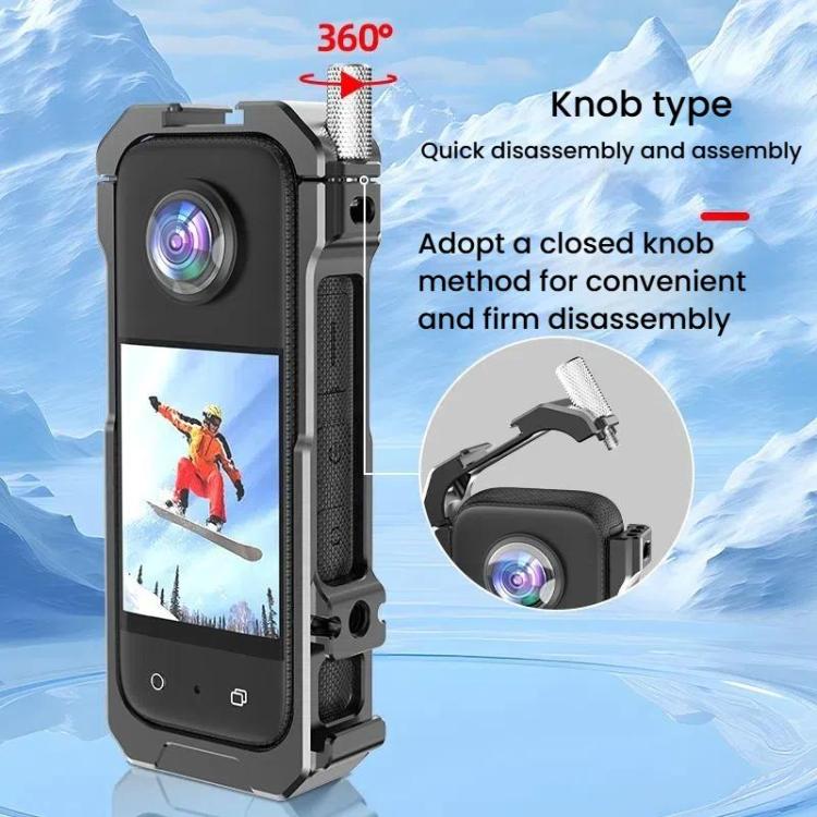 For Insta360 X3 HEPAIL AC62 Metal Rabbit Cage Magnetic Suction Horizontal Vertical Protective Frame, AC62 - ORIWHIZDJI & Insta360 AccessoriesHEPAILInsta360 X Series