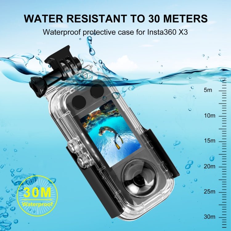For Insta360 X3 PULUZ 30m Underwater Waterproof Housing Case, 30m Waterproof Case - ORIWHIZDJI & Insta360 AccessoriesInsta360 X SeriesProtection & Cases