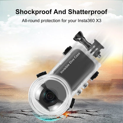 For Insta360 X3 PULUZ 50m Waterproof Sealed Diving Case, Invisible Dive Case - ORIWHIZDJI & Insta360 AccessoriesInsta360 X SeriesProtection & Cases
