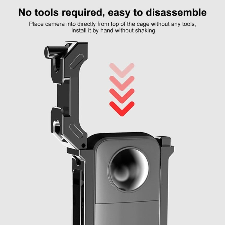 For Insta360 X3 PULUZ Metal Protective Cage Rig Housing Frame with Expand Cold Shoe Base & Tripod Adapter, Metal Cage US Stock, For Insta360 X3 - ORIWHIZDJI & Insta360 AccessoriesInsta360 X SeriesProtection & Cases