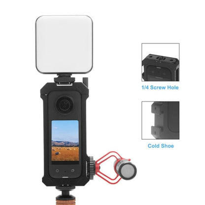 For Insta360 X3 PULUZ Metal Protective Cage Rig Housing Frame with Expand Cold Shoe Base & Tripod Adapter, Metal Cage US Stock, For Insta360 X3 - ORIWHIZDJI & Insta360 AccessoriesInsta360 X SeriesProtection & Cases