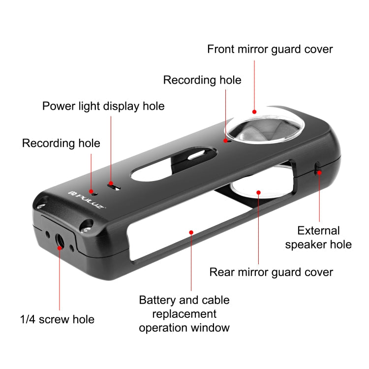 For Insta360 X3 PULUZ Metal Protective Cage Rig Housing Frame with Lens Protector, Metal Frame with Lens Protector - ORIWHIZDJI & Insta360 AccessoriesInsta360 X SeriesProtection & Cases
