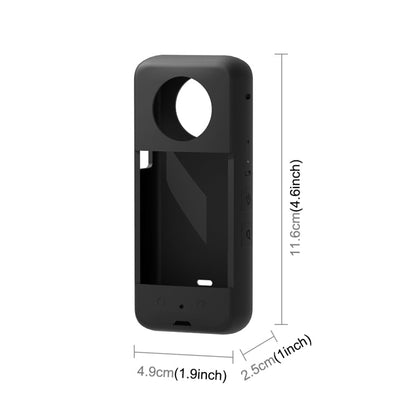 For Insta360 X3 PULUZ Silicone Protective Case with Lens Cover, Silicone Case(Black), Silicone Case(Blue), Silicone Case(Red) - ORIWHIZDJI & Insta360 AccessoriesInsta360 X SeriesProtection & Cases