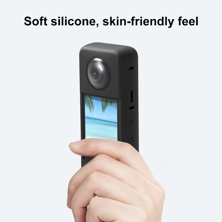 For Insta360 X3 PULUZ Silicone Protective Case with Lens Cover, Silicone Case(Black), Silicone Case(Blue), Silicone Case(Red) - ORIWHIZDJI & Insta360 AccessoriesInsta360 X SeriesProtection & Cases