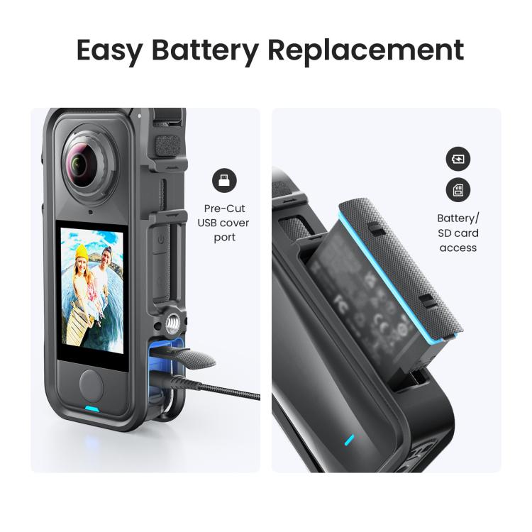 For Insta360 X4 Air AMagisn Camera Cage Plastic Expansion Frame With Windproof Foam - ORIWHIZaMagisnDJI & Insta360 AccessoriesInsta360 X Series