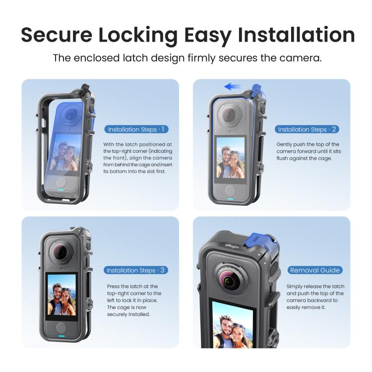 For Insta360 X4 Air AMagisn Camera Cage Plastic Expansion Frame With Windproof Foam - ORIWHIZaMagisnDJI & Insta360 AccessoriesInsta360 X Series