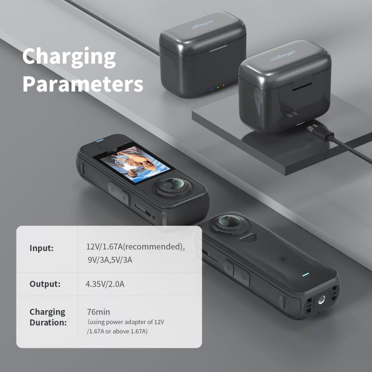 For Insta360 X4 Air AMagisn Fast Charging Case Portable Battery Charger And Storage Box, PM14 - ORIWHIZaMagisnDJI & Insta360 AccessoriesInsta360 X Series