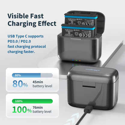 For Insta360 X4 Air AMagisn Fast Charging Case Portable Battery Charger And Storage Box, PM14 - ORIWHIZaMagisnDJI & Insta360 AccessoriesInsta360 X Series