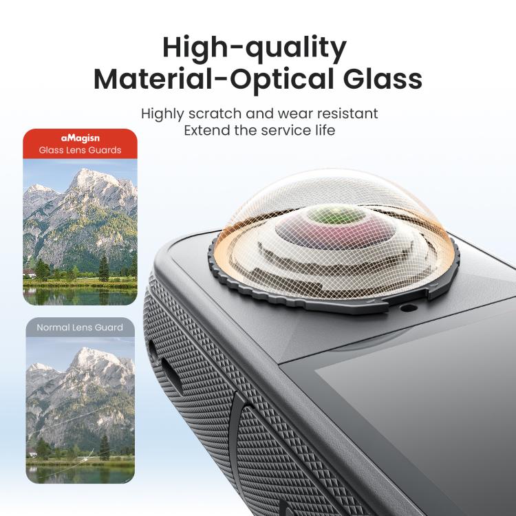 For Insta360 X4 Air AMagisn Standard Lens Guards Snap - On Protective Glass Lens Protector Replacement Accessory - ORIWHIZaMagisnDJI & Insta360 AccessoriesInsta360 X Series
