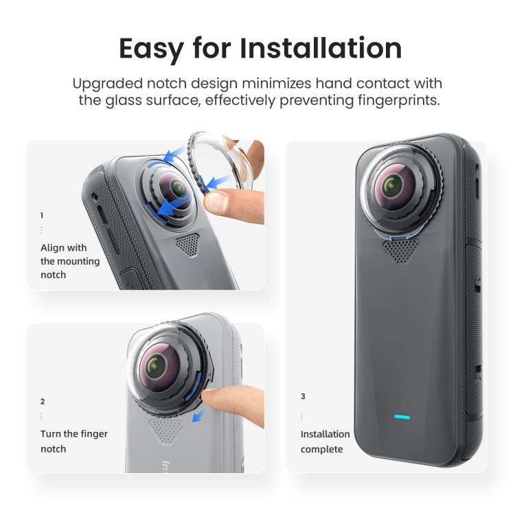 For Insta360 X4 Air AMagisn Standard Lens Guards Snap - On Protective Glass Lens Protector Replacement Accessory - ORIWHIZaMagisnDJI & Insta360 AccessoriesInsta360 X Series