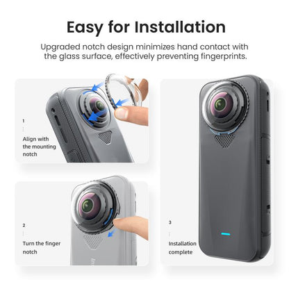 For Insta360 X4 Air AMagisn Standard Lens Guards Snap - On Protective Glass Lens Protector Replacement Accessory - ORIWHIZaMagisnDJI & Insta360 AccessoriesInsta360 X Series