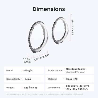 For Insta360 X4 Air AMagisn Standard Lens Guards Snap - On Protective Glass Lens Protector Replacement Accessory - ORIWHIZaMagisnDJI & Insta360 AccessoriesInsta360 X Series