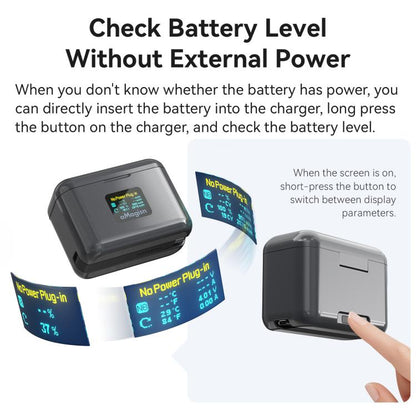 For Insta360 X4 Air Battery aMagisn 36W Fast Charging Case with Color Display & Built - in USB - C Cable, PM13 - ORIWHIZaMagisnDJI & Insta360 AccessoriesInsta360 X Series
