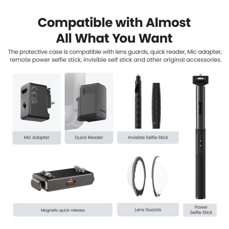 For Insta360 X4 Air Camera, aMagisn Silicone Case Black, aMagisn Silicone Case Gray, aMagisn Silicone Case & Lens Cap Black, aMagisn Silicone Case & Lens Cap Gray - ORIWHIZaMagisnDJI & Insta360 AccessoriesInsta360 X Series