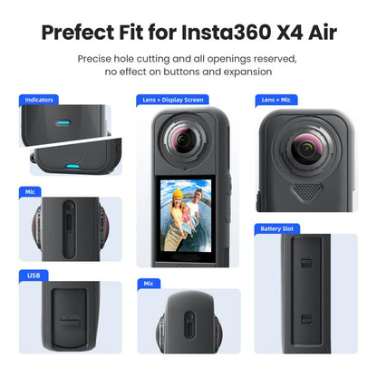 For Insta360 X4 Air Camera, aMagisn Silicone Case Black, aMagisn Silicone Case Gray, aMagisn Silicone Case & Lens Cap Black, aMagisn Silicone Case & Lens Cap Gray - ORIWHIZaMagisnDJI & Insta360 AccessoriesInsta360 X Series