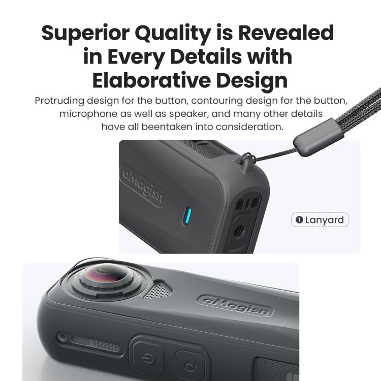 For Insta360 X4 Air Camera, aMagisn Silicone Case Black, aMagisn Silicone Case Gray, aMagisn Silicone Case & Lens Cap Black, aMagisn Silicone Case & Lens Cap Gray - ORIWHIZaMagisnDJI & Insta360 AccessoriesInsta360 X Series
