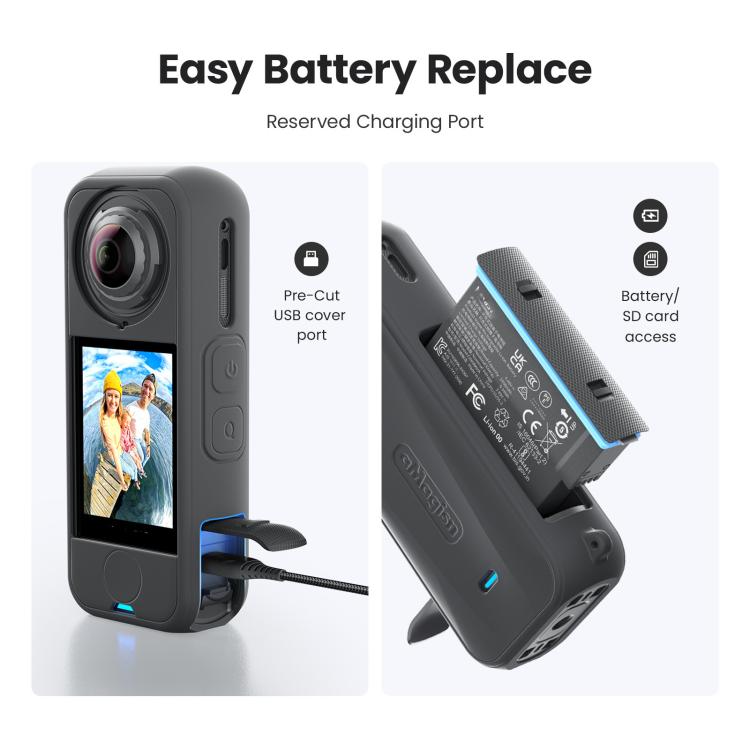 For Insta360 X4 Air Camera, aMagisn Silicone Case Black, aMagisn Silicone Case Gray, aMagisn Silicone Case & Lens Cap Black, aMagisn Silicone Case & Lens Cap Gray - ORIWHIZaMagisnDJI & Insta360 AccessoriesInsta360 X Series
