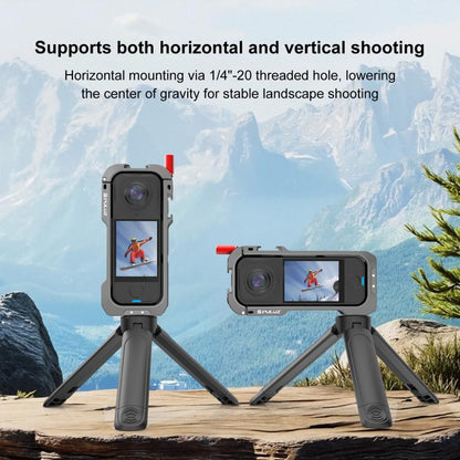 For Insta360 X4 Air PULUZ Metal Protective Cage Expansion Frame with Cold Shoe Bases & Lens Cover, For Insta360 X4 Air Lens Cover - ORIWHIZDJI & Insta360 AccessoriesInsta360 X SeriesProtection & Cases