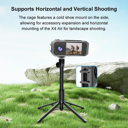 For Insta360 X4 Air PULUZ Metal Protective Cage Rig Housing Frame with Expand Cold Shoe Base, For Insta360 X4 Air - ORIWHIZDJI & Insta360 AccessoriesInsta360 X SeriesProtection & Cases