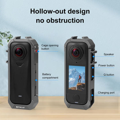For Insta360 X4 Air PULUZ Metal Protective Cage Rig Housing Frame with Expand Cold Shoe Base, For Insta360 X4 Air - ORIWHIZDJI & Insta360 AccessoriesInsta360 X SeriesProtection & Cases