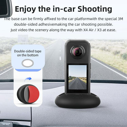 For Insta360 X4 Air/X3 aMagisn Silicone Mount Holder Base Car Dashboard & Desk Stand, Without Double - sided Tape, With Double - sided Tape - ORIWHIZaMagisnDJI & Insta360 AccessoriesInsta360 X Series