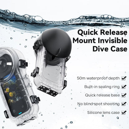 For Insta360 X4 aMagisn 50m Depth Waterproof Protective Case Quick Release Invisible Diving Cover, Waterproof Case - ORIWHIZaMagisnDJI & Insta360 AccessoriesInsta360 X Series