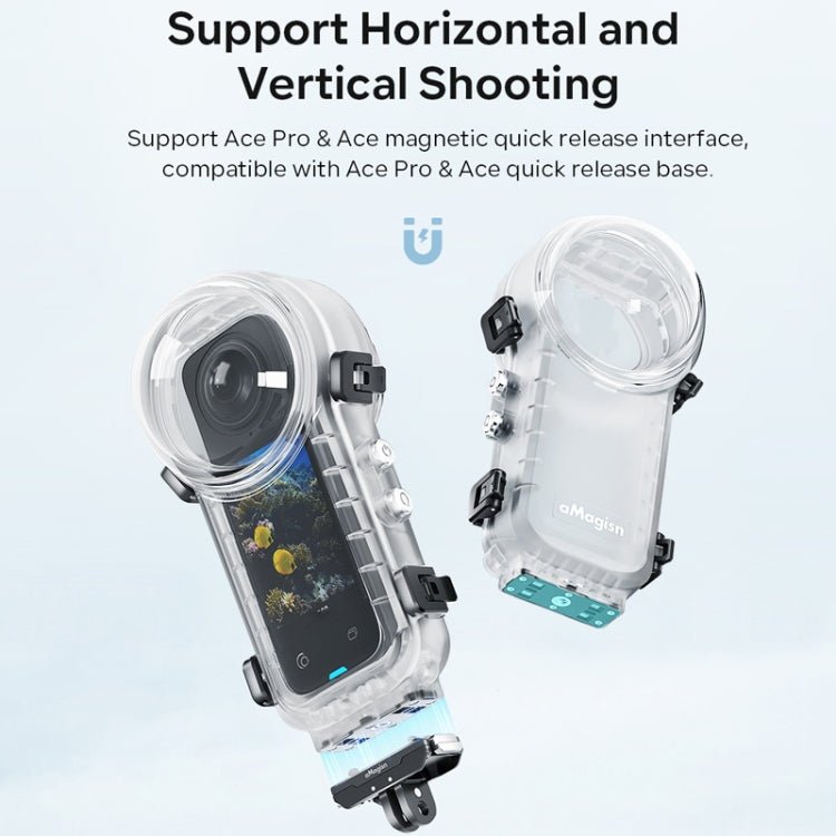 For Insta360 X4 aMagisn 50m Depth Waterproof Protective Case Quick Release Invisible Diving Cover, Waterproof Case - ORIWHIZaMagisnDJI & Insta360 AccessoriesInsta360 X Series