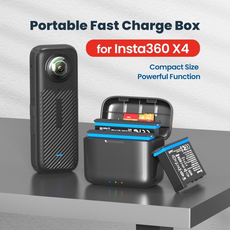 For Insta360 X4 AMagisn Battery Fast Charge Charging Box Sports Camera Accessories, For Insta360 X4 - ORIWHIZaMagisnDJI & Insta360 AccessoriesInsta360 X Series