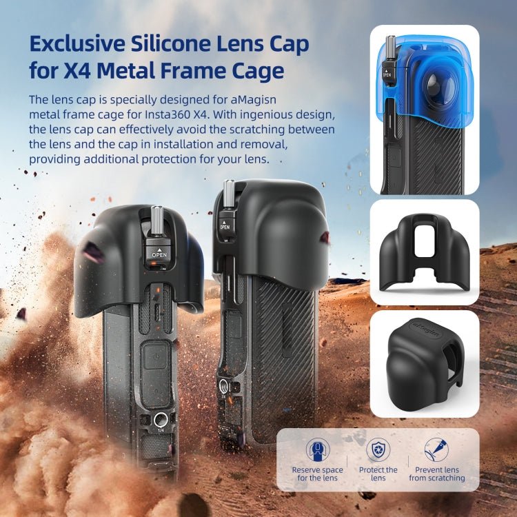 For Insta360 X4 AMagisn Metal Protective Housing Frame 2 Claws Rabbit Cage, 2 Claws Version - ORIWHIZaMagisnDJI & Insta360 AccessoriesInsta360 X Series