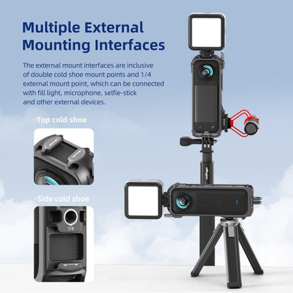 For Insta360 X4 AMagisn Metal Protective Housing Frame 2 Claws Rabbit Cage, 2 Claws Version - ORIWHIZaMagisnDJI & Insta360 AccessoriesInsta360 X Series